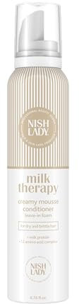 Nishlady Milk Therapy Creamy Hair Mousse Conditioner 200 ml - Spendet intensiv Feuchtigkeit, Volumen und Lebendigkeit