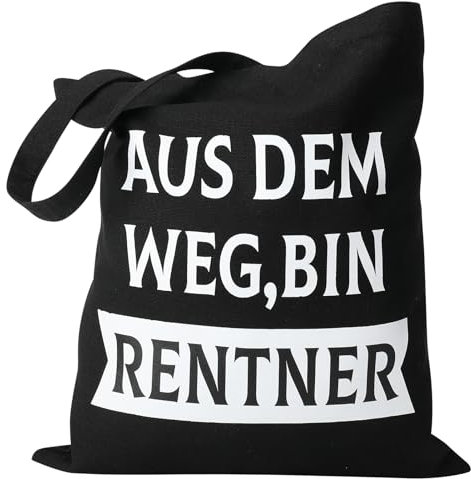 Xialvyu Rentner Geschenk Taschen Frau und Mann AUS DEM WEG,BIN RENTNER Ruhestand Einkaufstasche Canvas Lustige Renteneintritt Geschenke