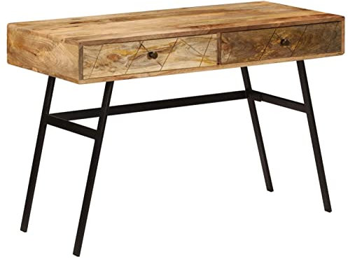 Juroupi Schreibtisch mit Schubladen Massivholz Mango 110×50×76 cm Computertisch NäHmaschinentisch