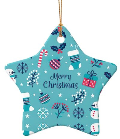 Keramik-Ornamente mit Aufschrift Merry Christmas, lustige Dekoration für Baum und Zuhause, festliche Dekorationen