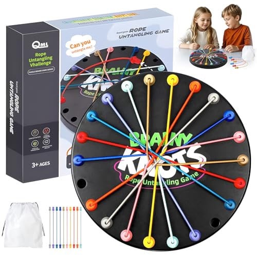 xinrongda Brainy Knots Rope Challenge Spiel, Logik Puzzle Untangling Strategie Brettspiel, Brainy Knots Twisted Rope Brettspiel Familien Knobelspiele für Kinder ab 3 Jahren Geschicklichkeitsspiel