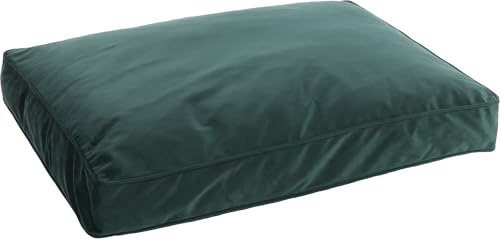 Flamingo Ergonomisches Hundebett Elena Rechteckig Grün – A: 80 cm, B: 60 cm, C: 10 cm, Zart, Luxuriös und Stilvoll