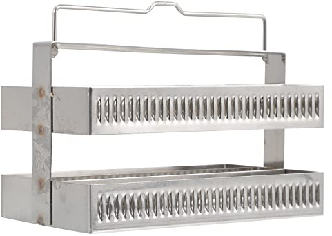 jojofuny Microscope Slides Holder with Excellent Durability 60 Positions Stainless Steel Slide Rack and Simple for Laboratory Staining and Storage