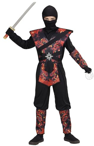 W WIDMANN MILANO Party Fashion - Kinderkostüm Drachenninja in Flammen, japanischer Krieger