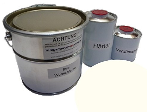 1 Liter Set 2K Bootslack RAL 9001 Cremeweiß kein Klarlack Yachtlack Motorboot