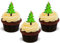WEIHNACHTSBAUM MIT STERNEN UND WEIHNACHTSKUGEL - 12 essbare hochwertige stehende Waffeln Kuchen Toppers - XMAS TREE WITH STARS & BAUBLES