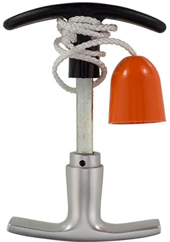 INTRA-TEC Garagentorgriff 9x82 mm Alu F1 + Innengriff Garagentor Kunststoff, 50cm Seil + Glocke