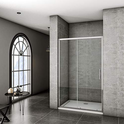 1000mm Sliding Shower Door Modern Bathroom Shower Enclosure Cubicles with 1000x700mm Shower Tray