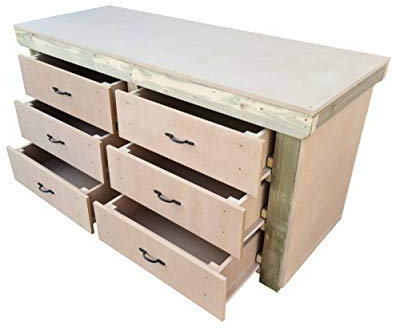 Workbench Tool Cabinet Wooden 18mm MDF Top Heavy-Duty Industrial Work Table (4ft)