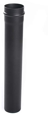 Pelletrohr DN 80mm Pellet Ofenrohr Rauchrohr Pellet Bogen 90°Wandfutter T-Stück Rosette Senotherm Lack Kamin Zubehör mit Dichtung wählbar (Rohr 1000mm)