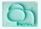 kidoo - Plato Infantil de Silicona - Vajilla de Bebé Antideslizante | 100% Libre de BPA - Aprobado por la FDA - Base Adherente - Apto para Lavavajillas y Microondas - No Tóxico (Verde, Vaca)
