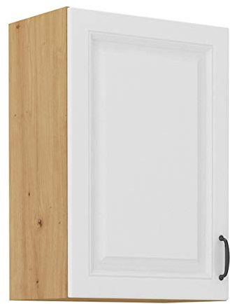 Kuechen-preisbombe Hängeschrank 50 cm Stilo Weiss + Eiche Artisan Küchenzeile Küchenblock Küche