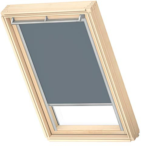 VELUX Original Dachfenster Verdunkelungsrollo, mit Grauer Führungsschiene, Blaugrau, für MK08
