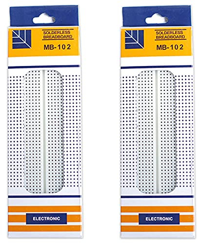 UMTMedia® MB102 Breadboard 830 Tie Point Solderless Plug-in Prototype PCB Board Kit for Arduino (Pack of 2)