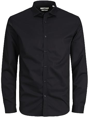 JACK & JONES Mens Crdiff Long Sleeve Shirt Black XXL