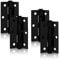 XFORT 3 Inch (75mm) Matt Black Ball Bearing Hinges, Steel Door Hinge for Wooden Doors (2 Pairs)