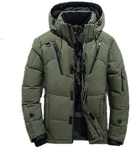 Winter Herren Jacke Mantel weiße Entendaunen Parka dick dick dick Hut Übermantel, armee-grün, XXXL