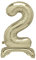 Unique Party 13232 - Riesen Stehen Nummer 2 Ballon - 76 cm - Gold