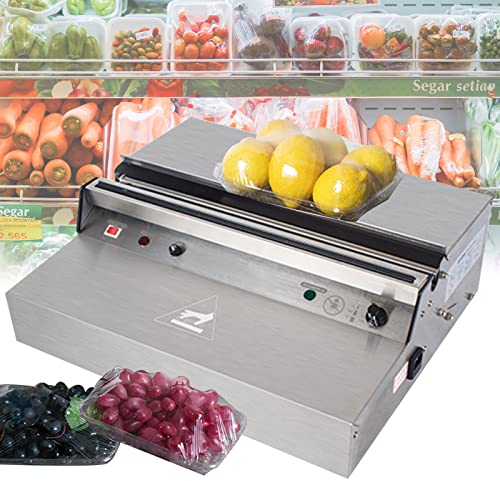 Anatole Envasadora de Film de Alimentos Frescos Comercial con Tabla de Calentamiento Integrada Sellador y Corte de Film Eléctrico Acero Inoxidable 450mm para Verduras Frutas Carne Supermercados