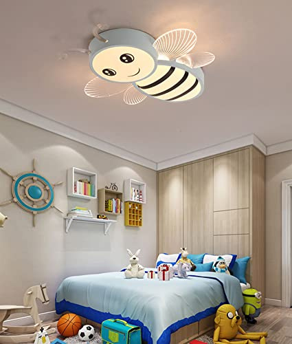 XIANHE LED Deckenleuchte Dimmbar Kinderzimmer Decken Lampen, mit Fernbedienung 55W Kinderzimmerlampe Schlafzimmer Deko Decke Leuchte Jungen Mädchen Zimmer Deckenlampe Acryl-schirm Design (blau)