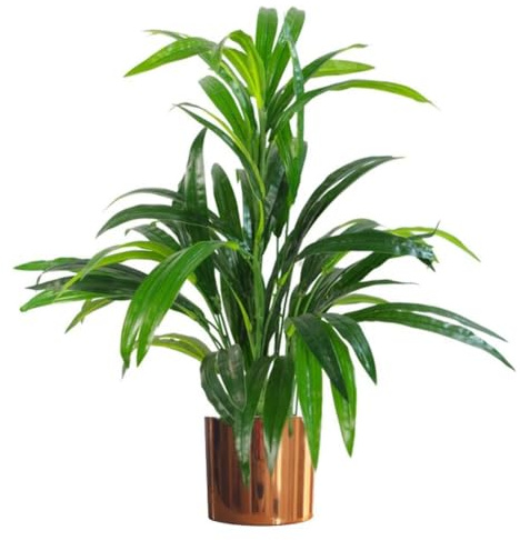 Leaf 65cm Artificial Realistic Bamboo Shrub Plant with Copper Metal Planter