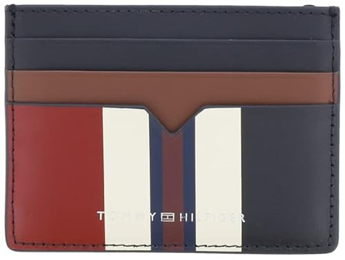 Tommy Hilfiger Herren Modernes Kartenetui aus Leder, Schwarz, One Size