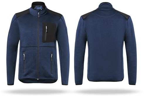 KÜBLER ICONIQ Strickjacke 1443 – Arbeitsjacke im Stricklook mit Kontrasteinsätzen und Front-Reißverschluss
