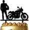 Motorcycle Motorbike Rider Racing Theme Party Supplies - Cool Biker Happy Birthday Cake Topper for Motorbike Theme Party