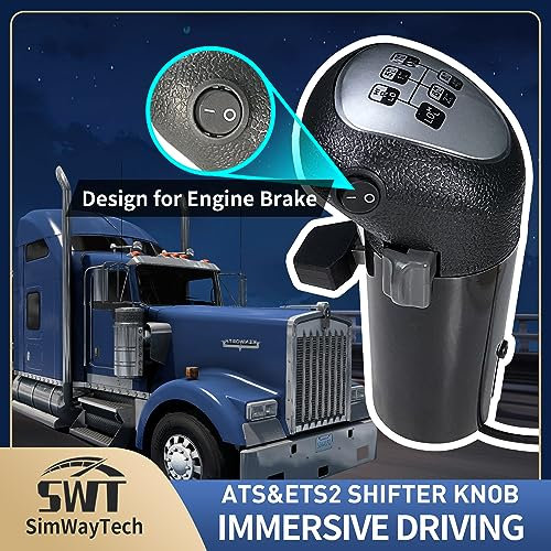 HCXLELD SimWayTech - Pomello USB per simulatore di camion per ATS ed ETS2, compatibile con Logitech G25 G27 G29 G920 G923 Thrustmaster TH8A Fanatec SQ Moza PXN o altri comandi fai da te