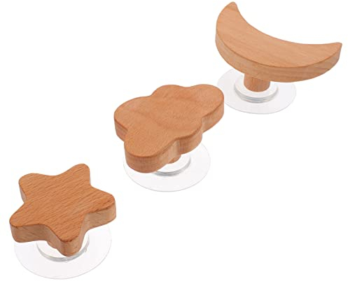DOITOOL Holz Wandhaken Cloud Moon Star Formen Stabile Schwere Tragfähigkeit Schadstofffrei Kinderfreundlich Für Küche Badezimmer Schlafzimmer Flur Dekorative Kleiderhaken