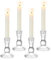 Inweder Glas Kerzenhalter Stabkerze: 4er Klar Kerzenhalter für Stabkerzen Set für Tischdeko - Vintage Kerzenständer für Stabkerzen - Hochzeit Stabkerzenhalter für Weihnachten Advent Heimdekoration