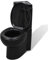 Hommdiy Stand WC Bodenstehend Keramik Soft Close Sitz Spülkasten Ecke Toilette Schwarz