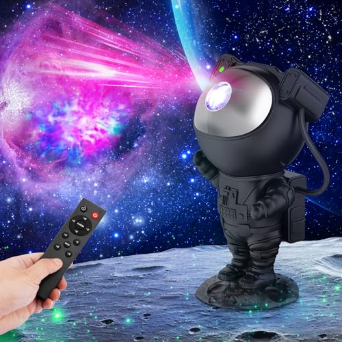Sternenhimmel Projektor Astronaut - Astronaut Projektor LED mit Fernbedienung und Timer Sternenprojektor 360° Rotation einstellbare Helligkeit und Geschwindigkeit Nachtlicht für Kinder und Erwachsene