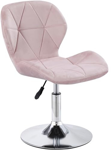 Charles Jacobs Static Swivel Geometric Design Chair with Adjustable Height - Pink Velvet
