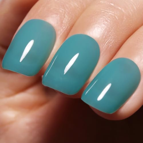Imtiti Sheer Blue Green Gel Nail Polish, Jelly Cyan Translucent Color UV/LED Soak Off Gel Polish for DIY Nail Art Manicure and Pedicure at Home or Salon, 0.5 fl oz