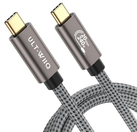 USB C to USB C Cable 240W, 20Gbps USB C 3.2 Gen2x2 Data Cable Fast Charger Cable 4K@60Hz Video Cord for iPhone 15, MacBook Pro Air, Samsung S22 S21 S10, OTG, USB-C Monitor…