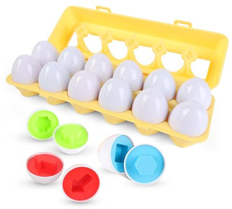 SUPERBE BEBE Montessori Eier - Kinder Und Baby Spielzeug - Kunststoff-eier Zum Formen- Und Farben-zuordnen - Motorikspielzeug Ab 3 Jahren - Fördert Kreativität - Geburtstagsgeschenk Baby Mädchen Junge
