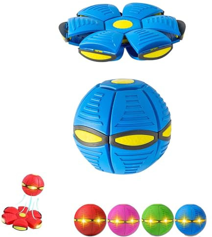 PMLOPJKD Doggy Disc Ball, The Doggy Disc Ball, Doggie Disc Ball with Lights, Doggy Disc Ball for Large Dogs, Flying Saucer Ball for Dogs, Portable Pet Toy Flying Saucer Ball (No lights,Blue)