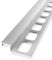 Profilé de carrelage 9 x 20 x 2500 mm, hauteur de bordure 9 mm, profilé de nez de marche, en aluminium, fermé, perforé, profilé métallique en aluminium naturel Küberit