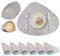 Tischsets Abwaschbar und Untersetzer - Leder Platzsets Rund Doppelseitigen Abwischbar Hitzebeständig Rutschfest Platzdeckchen Lederoptik 6er Set (Hellgrau Hellblau)