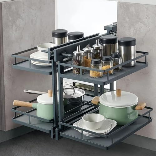 FittingsCo IVIRO Magic Corner Pull Out Unit (To Suit 900-1000mm Cabinet/450mm Door)