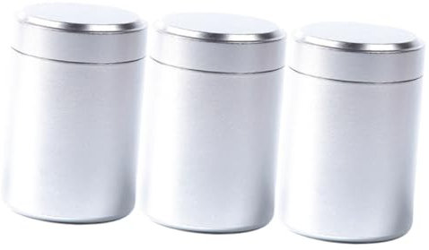 Hoement Metalldose Luftdicht 3st Outdoor-Speicher Mit Deckel Für Die Luftdichte Dose Outdoor- Gefäß Silver