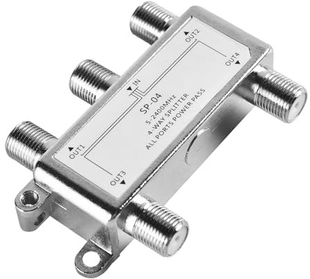 Splitter SAT/BK, 5-2400 MHz, splitter satellitare a 4 vie, per TV e radio, HDTV/UHD 4K, DVB-S/S2, DVB-T/T2, DVB-C/C2, SAT Splitter 4 uscite