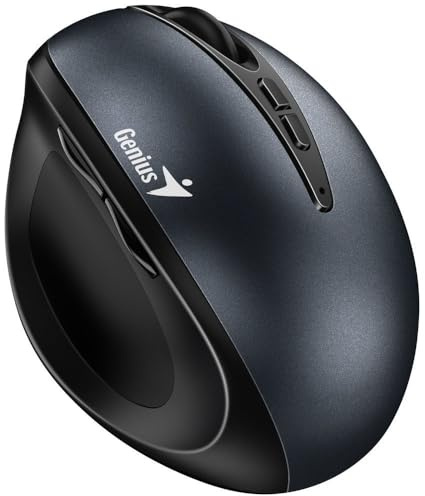 GENIUS Mouse ERGO 8300S Vertikale kabellose Maus, leise, ergonomisch, eisengrau