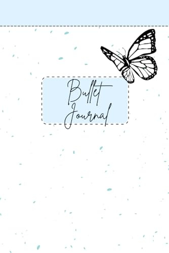Bullet Journal: Notizbuch, blau mit Blumen