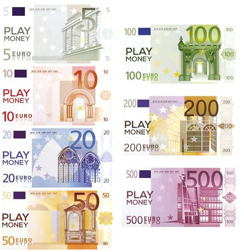 Spielgeld Kinder 175 Blätter, 5/10/20/50/100/200/500 Learning Resources Spielgeld Set, Geldscheine, für Rollenspiele, zum Rechnen und Lernen