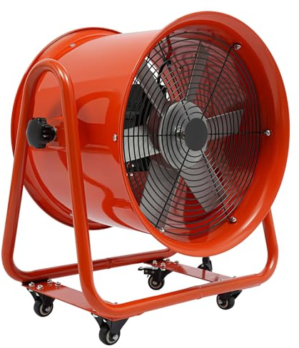 ACROSSPART Axialventilator Baulüfter Axialgebläse 75 dB Geräuscharm Industrieventilator Axialgebläse 2800U/min Tragbar Industrieventilator Ø 400 mm Bauventilator mit Räde