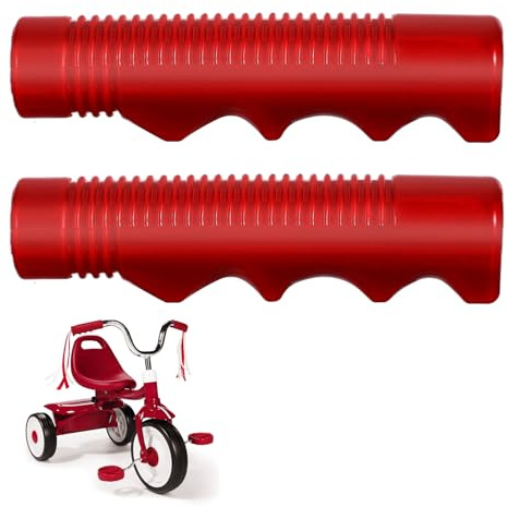 Handlebar Grips Compatible with Radio Flyer Tricycle, 3/4 Inch Bicycle Grip, Kids Non-Slip-Bicycle Handlebar Grips, 1 Pair Red Tricycle HandlebarGrips