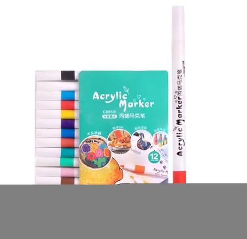 Acrylic Paint Marker Set - Strong and Permanent Acrylic Pens for Rock Painting and Crafts | Versatile Art Markers for Glass, Wood, Fabric, Ceramic, Canvas, Metal, Stone, Home Decor and More