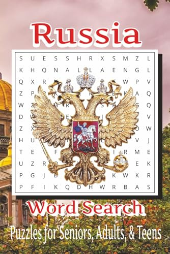 Russia Word Search Puzzle Book: Word Searches with Easy to Read Print about Geography, Landmarks, Russian Culture and More | 6x9 inches, 110 pages | ... Gift for Vacations, Holidays, and Free times